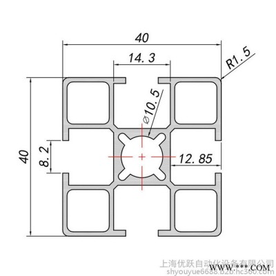 優(yōu)躍 YY-8-4040A工業(yè)鋁型材 40國(guó)標(biāo)鋁型材 輕型鋁材 魚(yú)缸架型材 防靜電工作臺(tái)