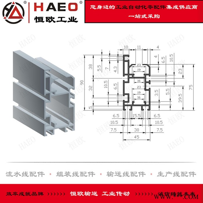 蘇州恒歐工業(yè)自動化有限公司 流水線鋁型材生產(chǎn)廠家 倍速鏈鋁型材價格 輸送線鋁型材 鋁型材零配件