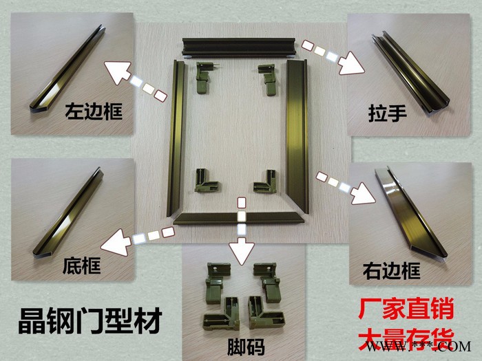 鋁合金櫥柜門晶鋼門大邊拉手鋁材櫥柜鋁材**現貨批發
