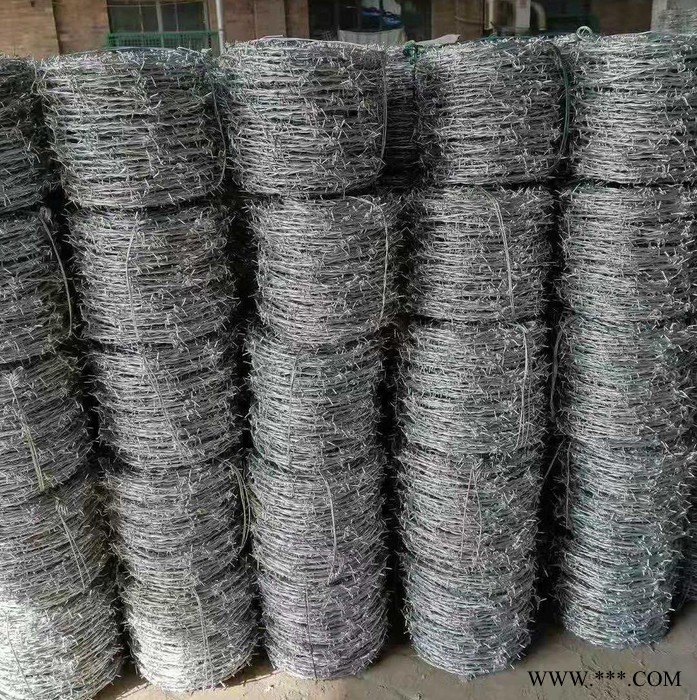 千聚防護(hù)刺繩 防盜刺繩 電鍍鋅刺繩 正反擰鐵絲刺繩 雙股刺繩