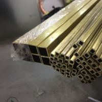 h63黃銅方管5*5/10*10/30*30mm壁厚1-3mm 裝飾方管 黃銅扁管零切